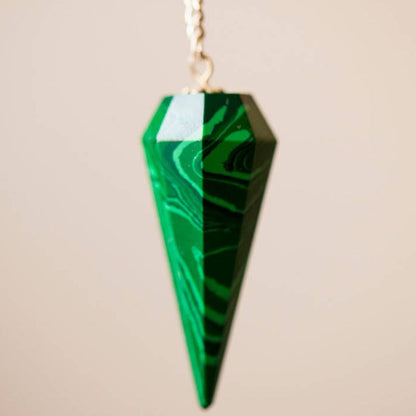 Malachite Crystal Stone Pendulum Dowser Crystal Pendulum Reiki Healing Crystal