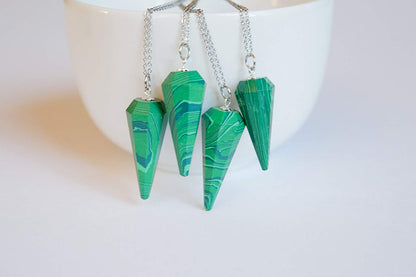 Malachite Crystal Stone Pendulum Dowser Crystal Pendulum Reiki Healing Crystal