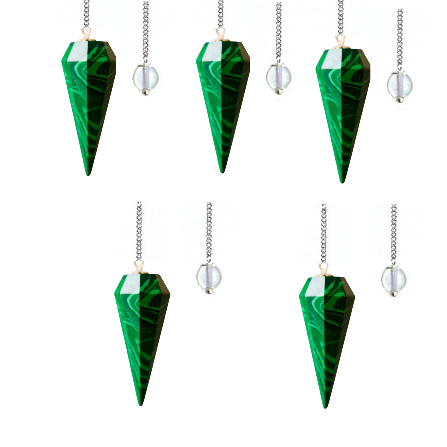 Malachite Crystal Stone Pendulum Dowser Crystal Pendulum Reiki Healing Crystal