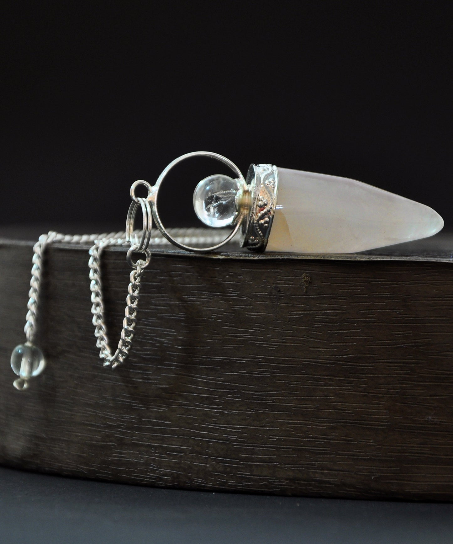 Pink Rose Quartz Cone Shaped Pendulum