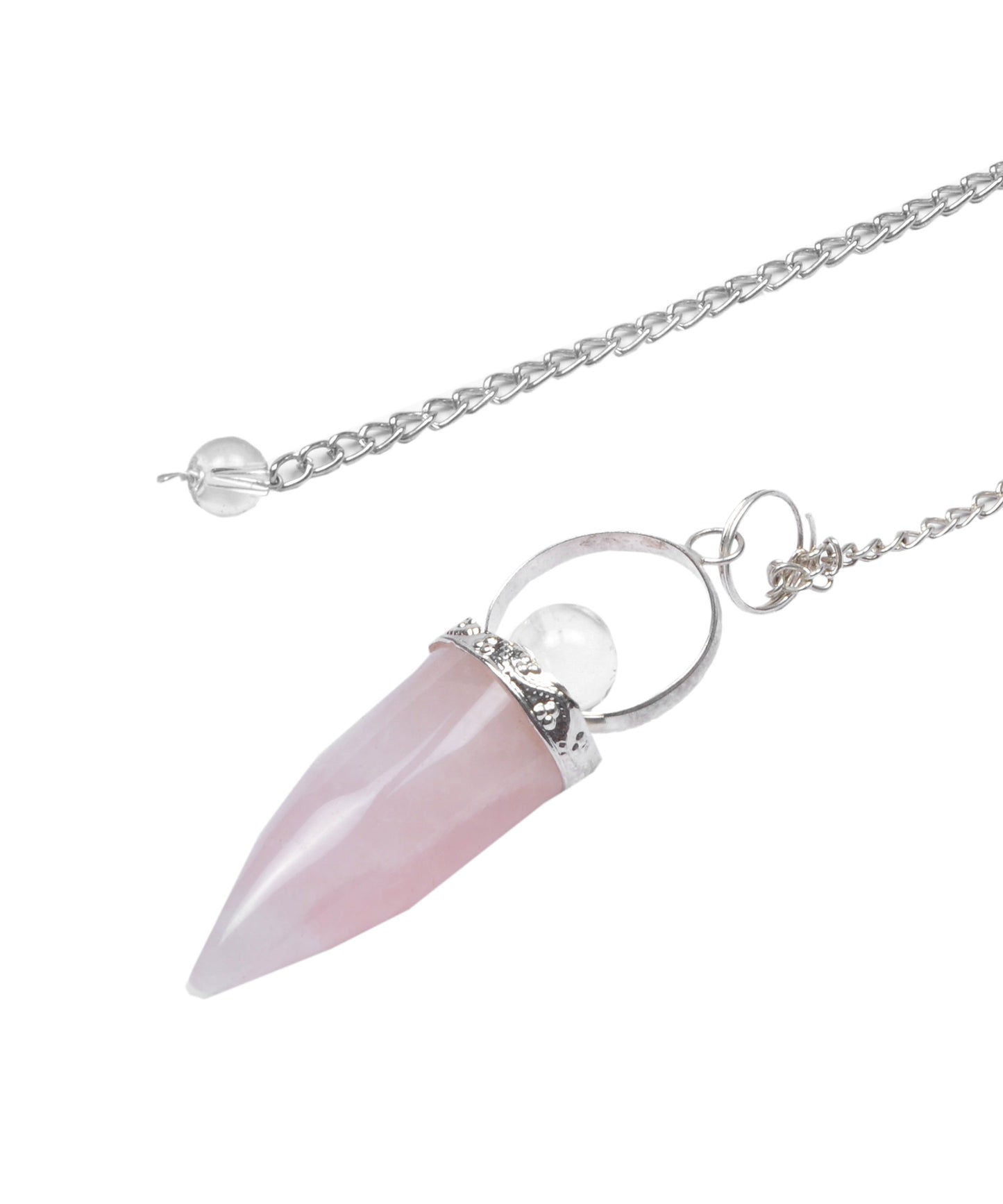 Pink Rose Quartz Cone Shaped Pendulum