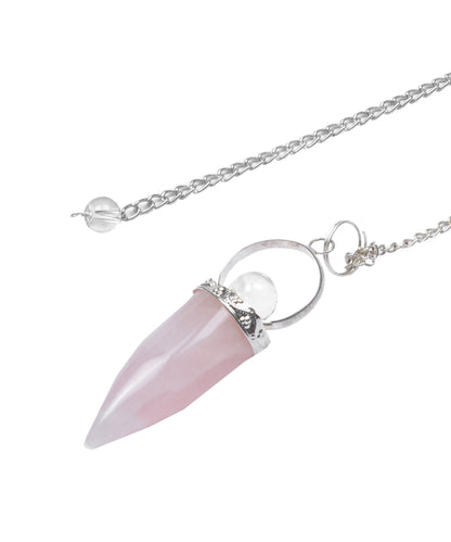 Pink Rose Quartz Cone Shaped Pendulum