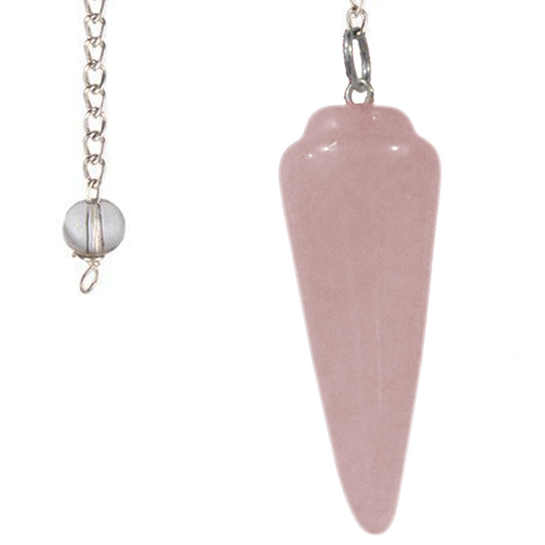 Pink Rose Quartz Cone Shaped Pendulum