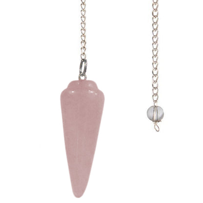 Pink Rose Quartz Cone Shaped Pendulum