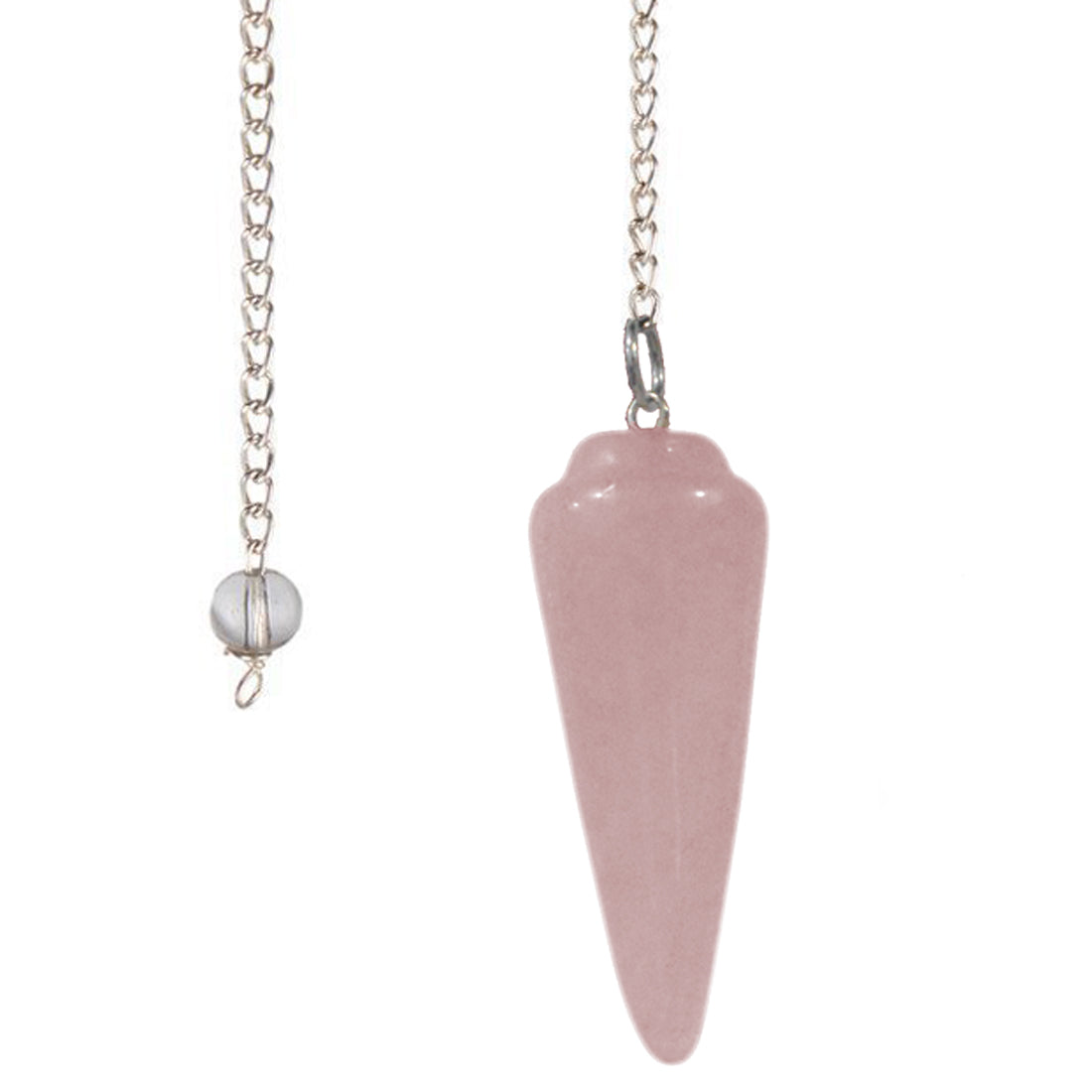 Pink Rose Quartz Cone Shaped Pendulum