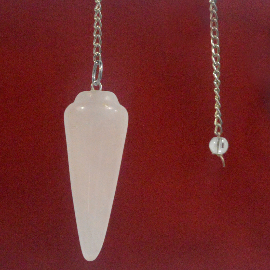 Pink Rose Quartz Cone Shaped Pendulum