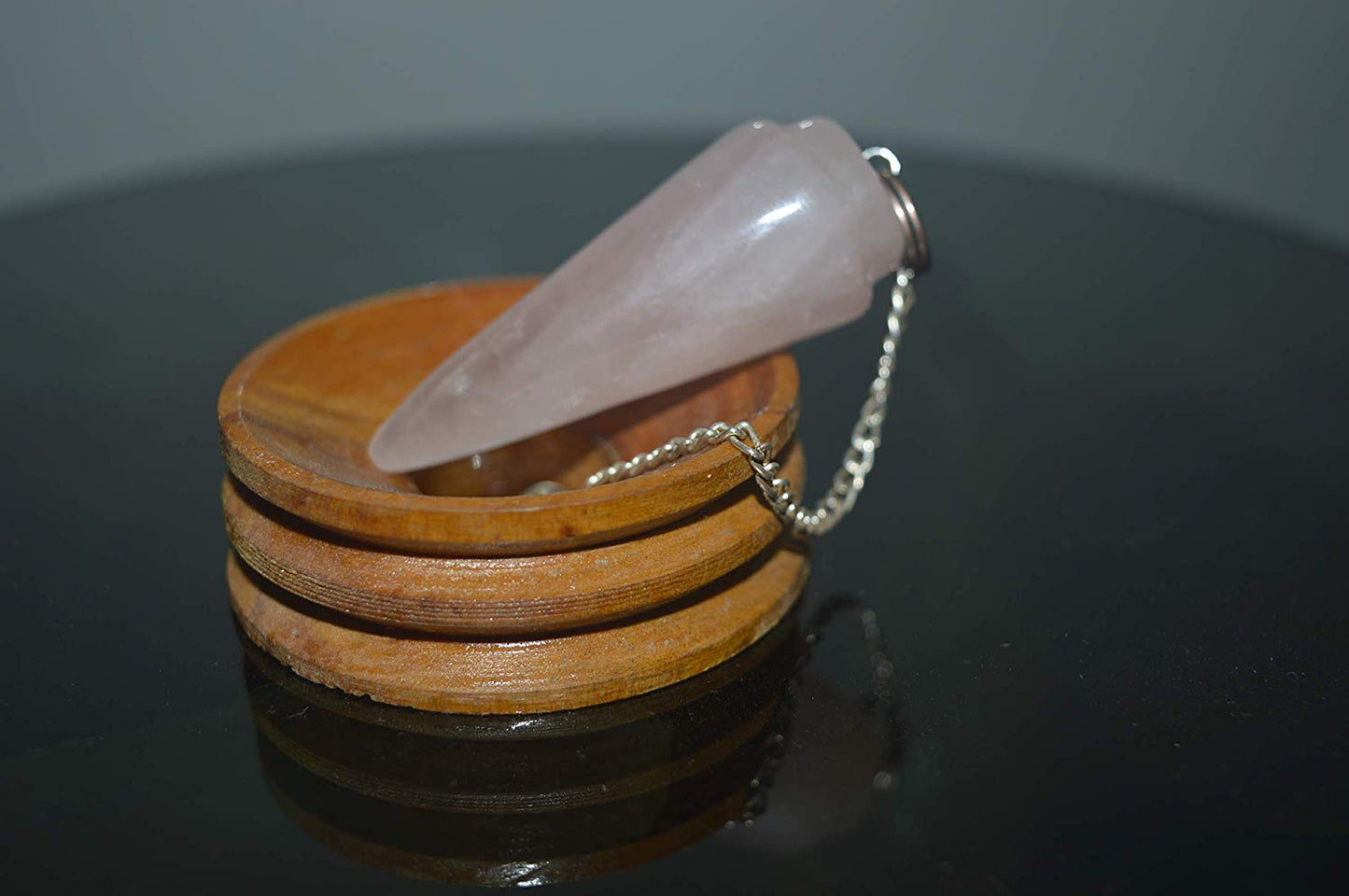 Pink Rose Quartz Cone Shaped Pendulum