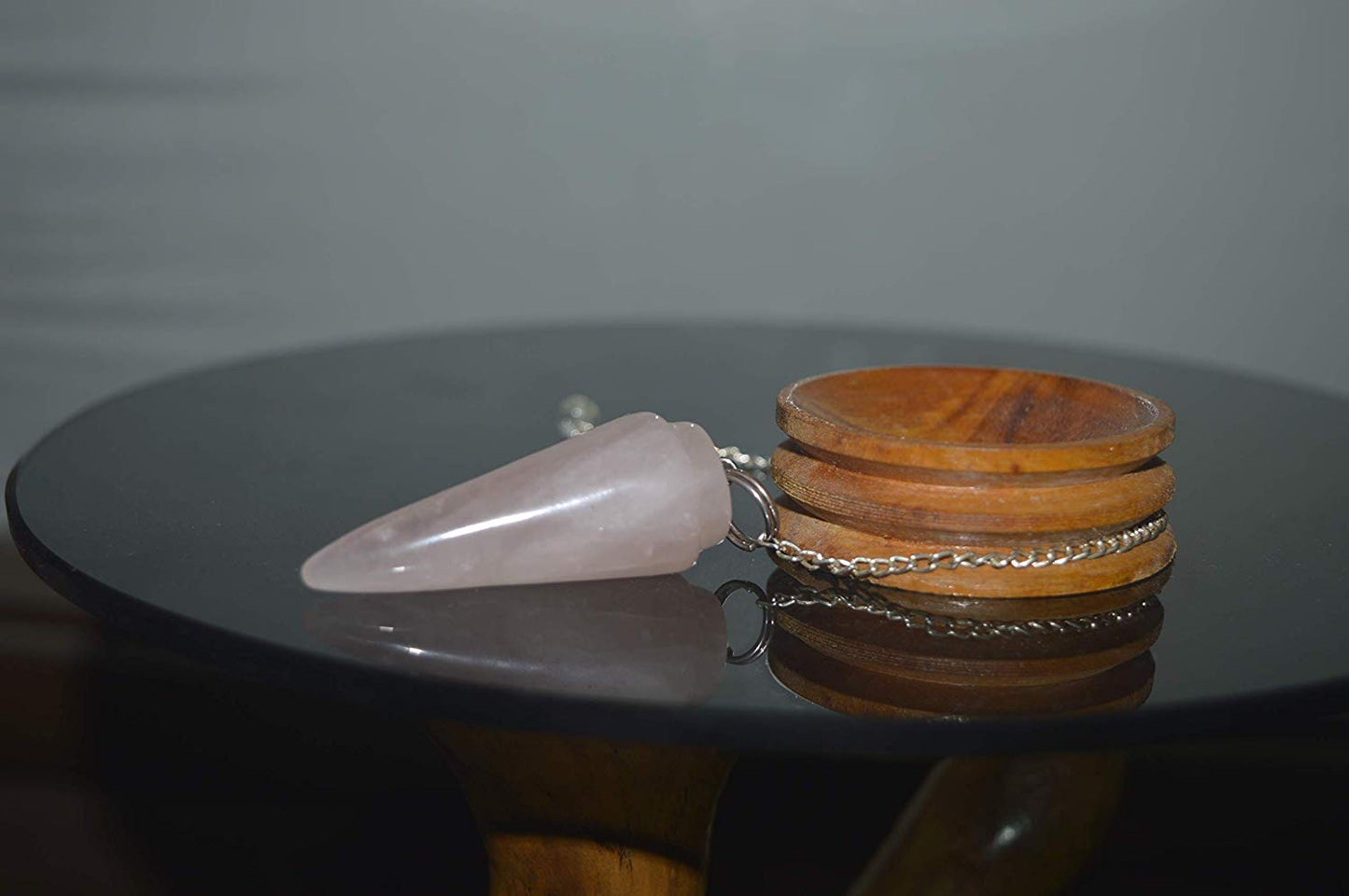 Pink Rose Quartz Cone Shaped Pendulum