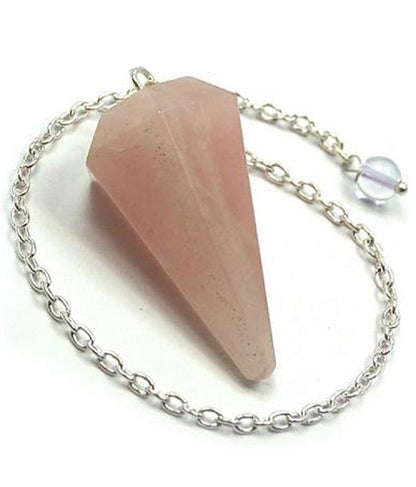 Rose Quartz Crystal Stone Pendulum Ball Dowser Crystal Pendulum Reiki Healing Crystal