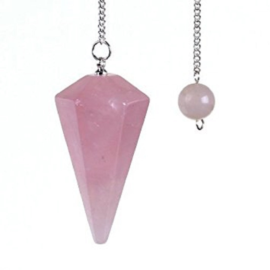 Rose Quartz Crystal Stone Pendulum Ball Dowser Crystal Pendulum Reiki Healing Crystal