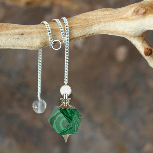 Green Malachite Pentagonal Shaped Healing Dowser Pendulum