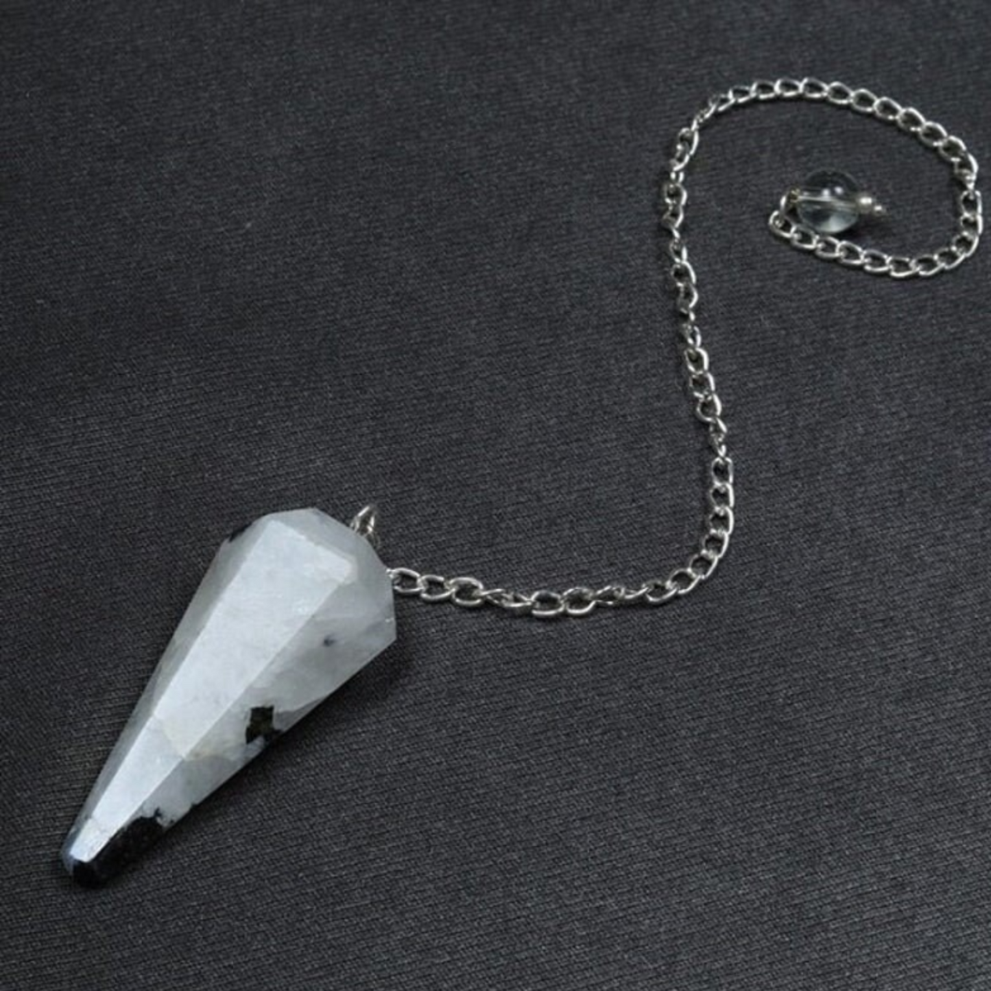 Rainbow Moonstone Crystal Stone Pendulum Dowser Crystal Pendulum Reiki Healing Crystal