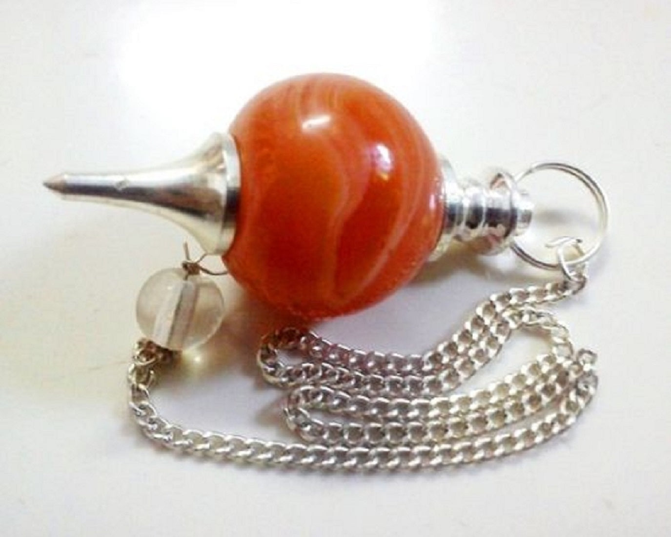 Red Carnelian Pendulum Dowser Crystal Pendulum Reiki Healing Crystal