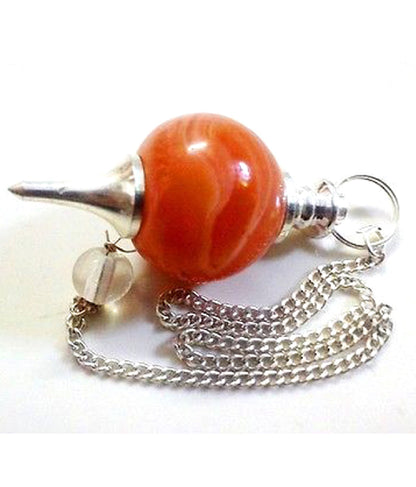 Red Carnelian Pendulum Dowser Crystal Pendulum Reiki Healing Crystal