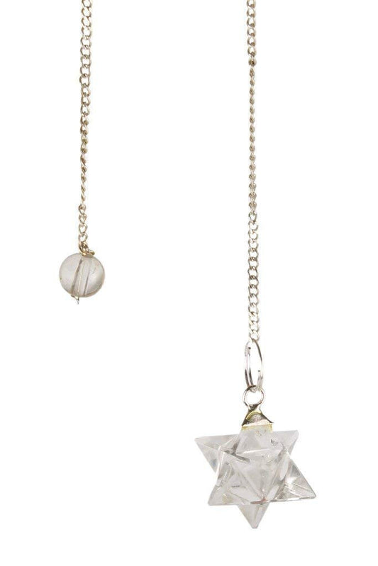 Merkaba Star Clear Quartz Points Pendulums