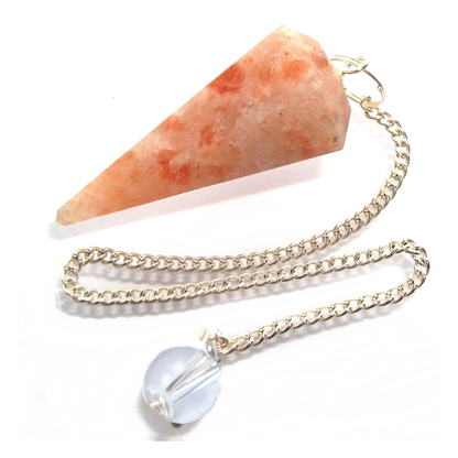 Sunstone Shaped Pendulum Dowser Crystal Pendulum Reiki Healing Crystal