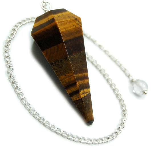 Tiger Eye Crystal Stone Pendulum Dowser Crystal Pendulum Reiki Healing Crystal