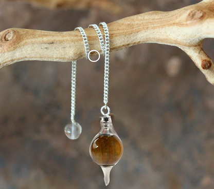 Tiger Eye Pendulum Dowser Crystal Pendulum Reiki Healing Crystal