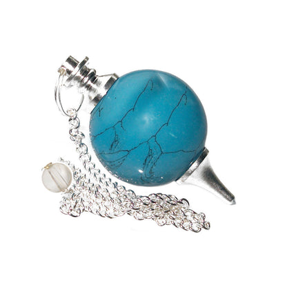 Turquoise Firoza Ball Shaped Stone Pendulum Dowser Crystal Pendulum Reiki Healing Crystal