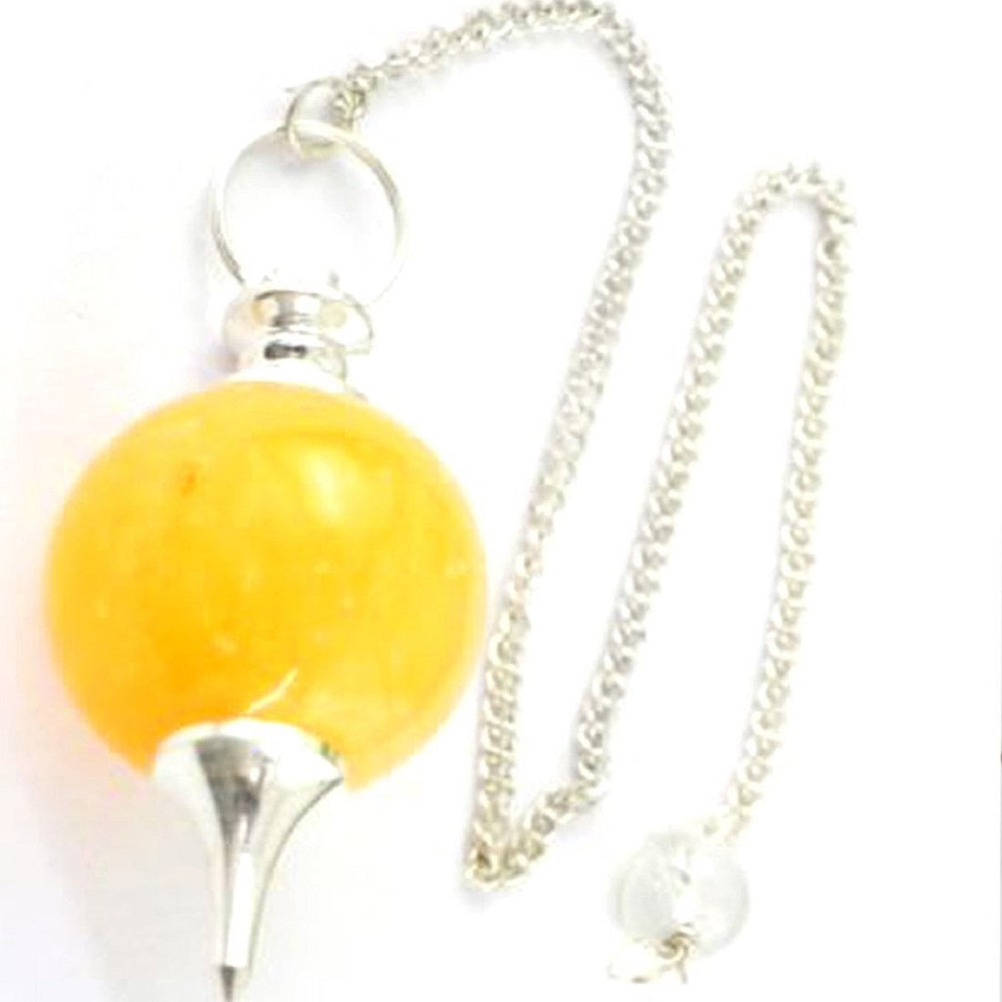 Yellow Aventurine Ball Shaped Stone Pendulum Dowser Crystal Pendulum Reiki Healing Crystal