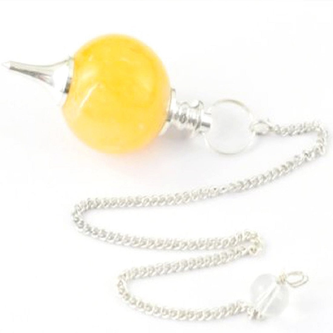 Yellow Aventurine Ball Shaped Stone Pendulum Dowser Crystal Pendulum Reiki Healing Crystal