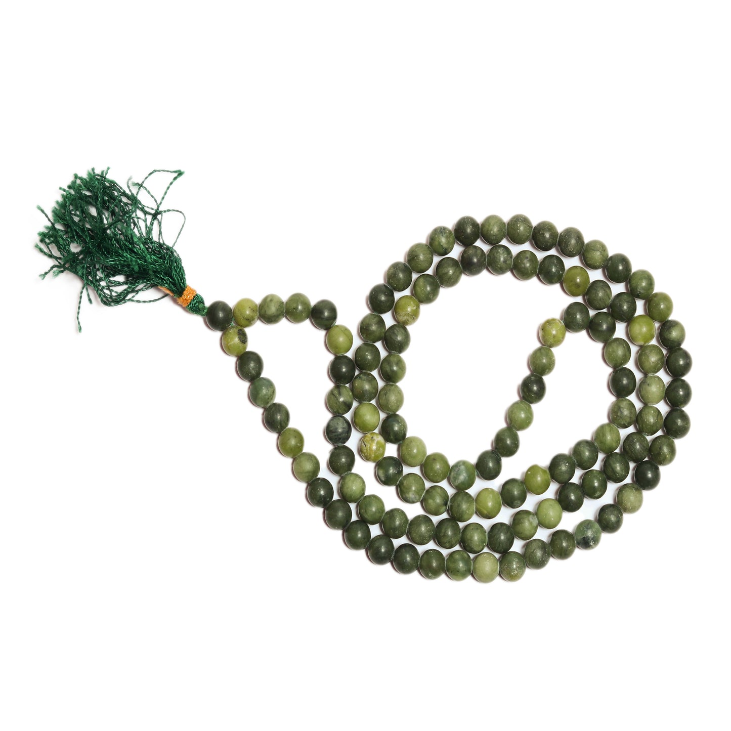 Nephrite Jade Prayer Beads | 108+1 beads | 08mm size | Spiritual Mala