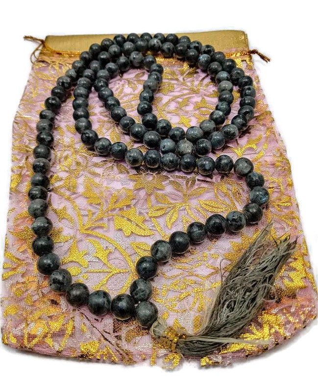 Larvikite 108 Healing Gemstone Mala Prayer Beads(8mm) Necklace