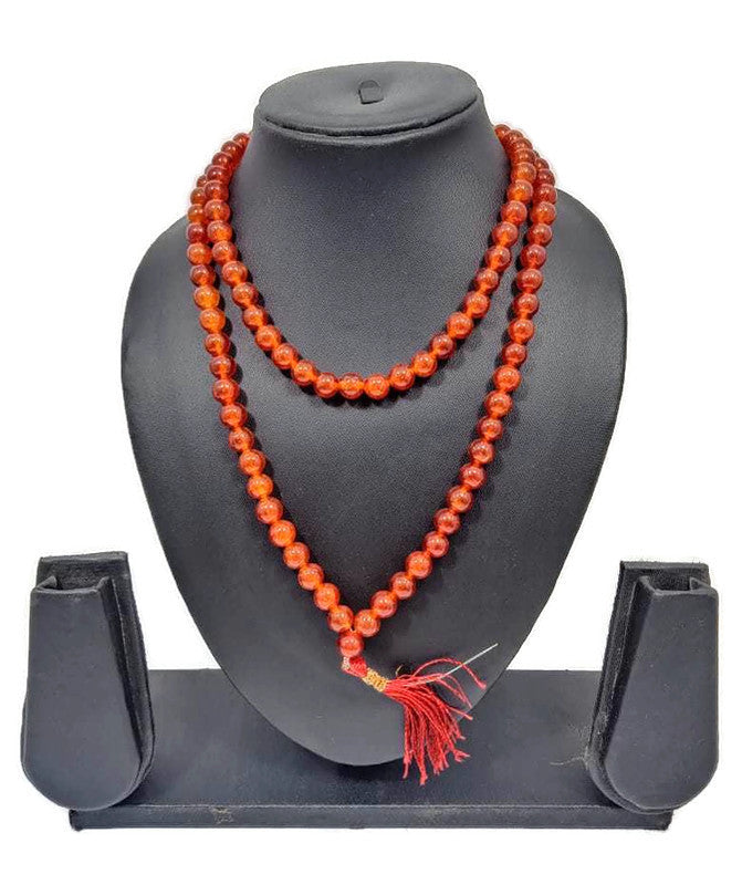 Red Carnelian 108 Healing Gemstone Mala Prayer Beads(8mm) Necklace