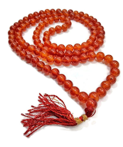 Red Carnelian 108 Healing Gemstone Mala Prayer Beads(8mm) Necklace