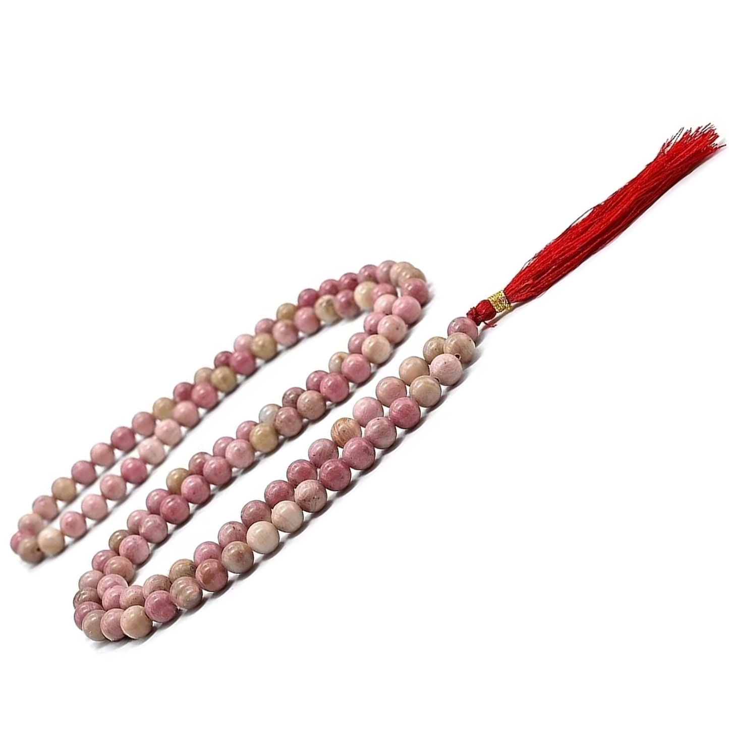 Rhodonite 108 Healing Gemstone Mala Prayer Beads(8mm) Necklace