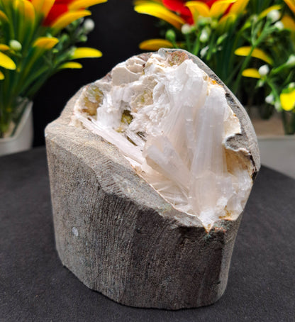 Scolecite Geode, Natural Scolecite Flower,Display Piece