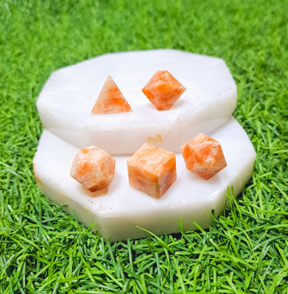 Sunstone Five Geometry Stone Healing