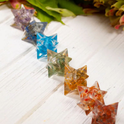 Merkaba Star 7 Gemstone Reiki Healing Chakra Balance Meditation Sacred Geometry