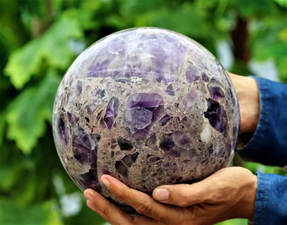 Giant Purple Amethyst Globe Sphere Ball - (9Kg/7.4 Inch)