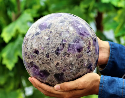 Giant Purple Amethyst Globe Sphere Ball - (9Kg/7.4 Inch)