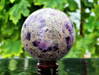 Giant Purple Amethyst Globe Sphere Ball - (9Kg/7.4 Inch)