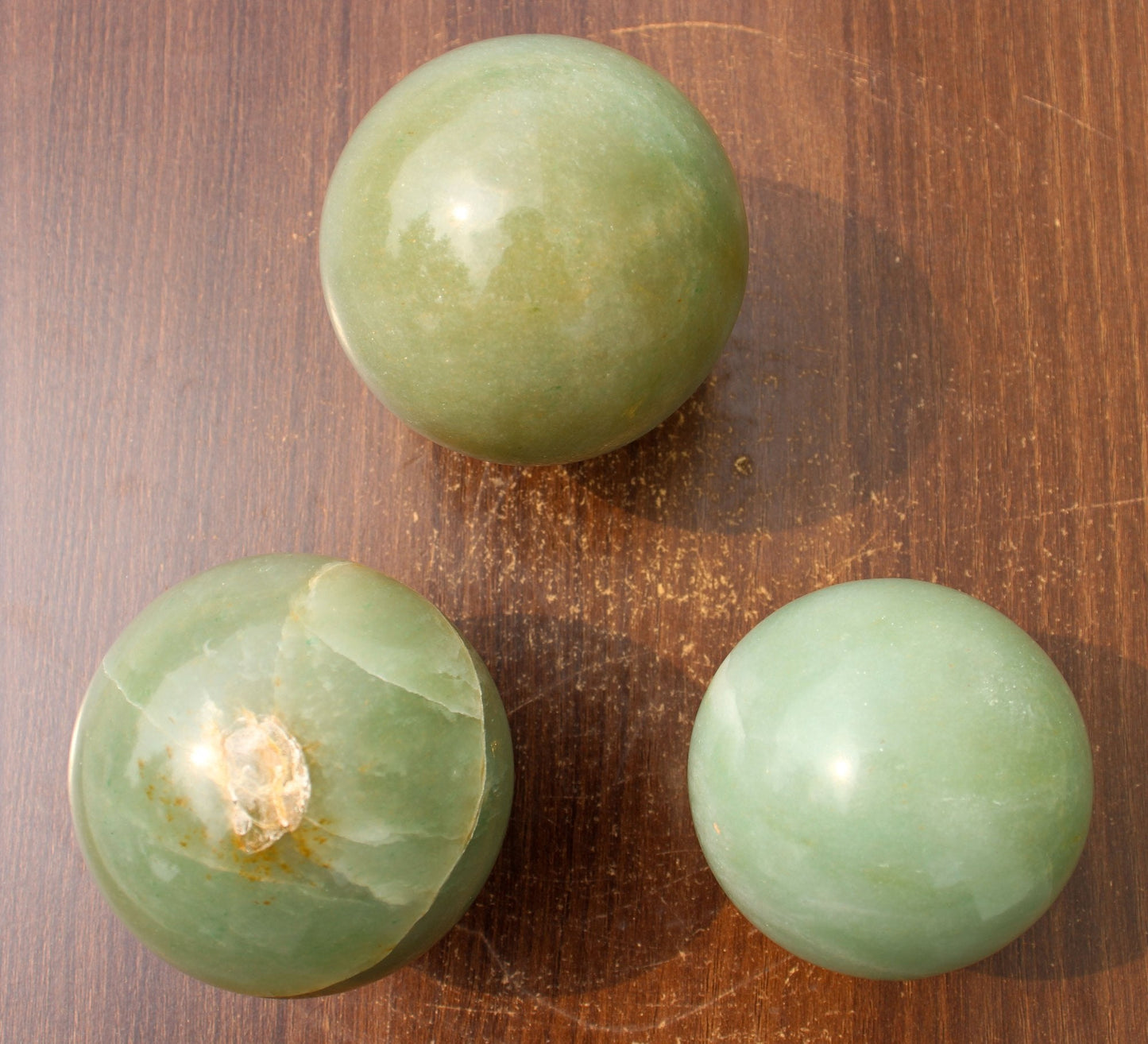 Green Aventurine Sphere Ball with Golden Stand 1 Pc