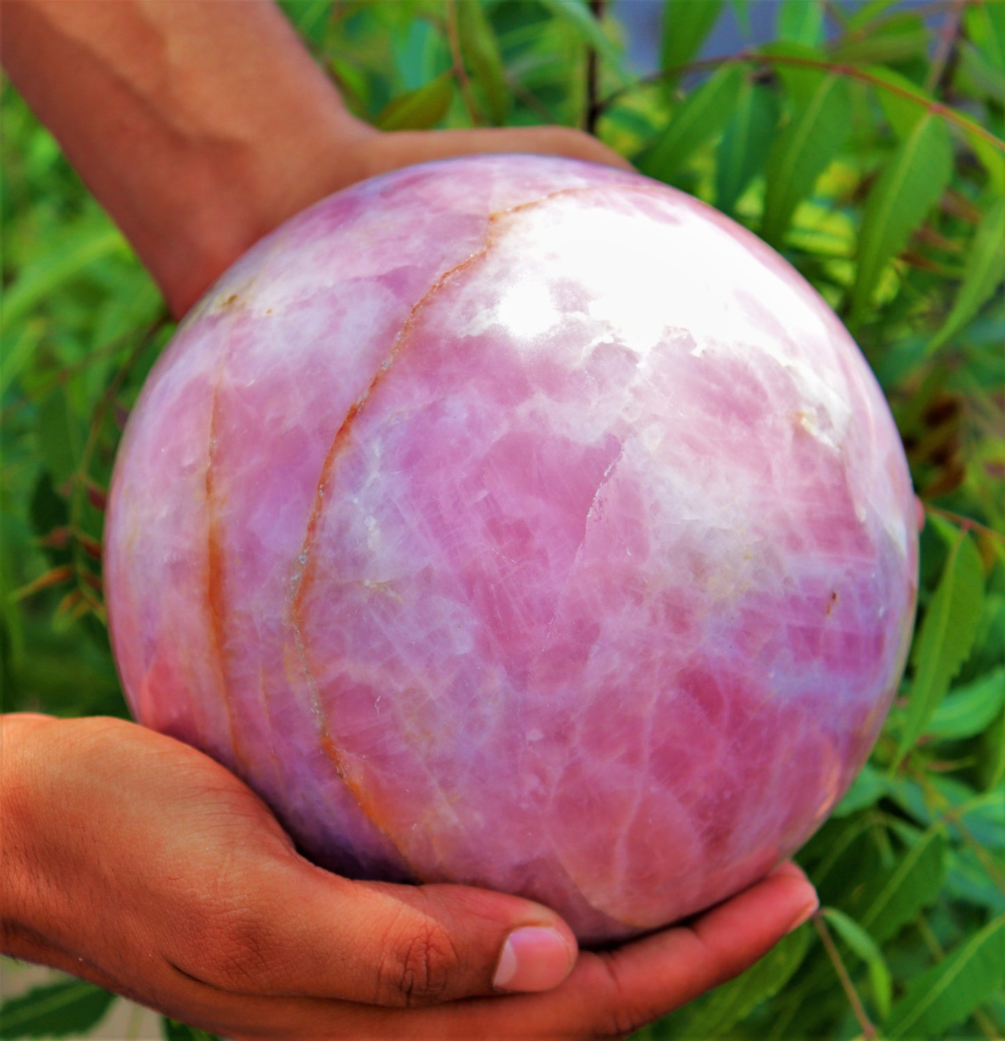 Giant Natural Rose Quartz Crystal Ball, 6.3 Inch Diameter, 5.6 Kg Weight, for Healing, Meditation and Spiritual Purpose