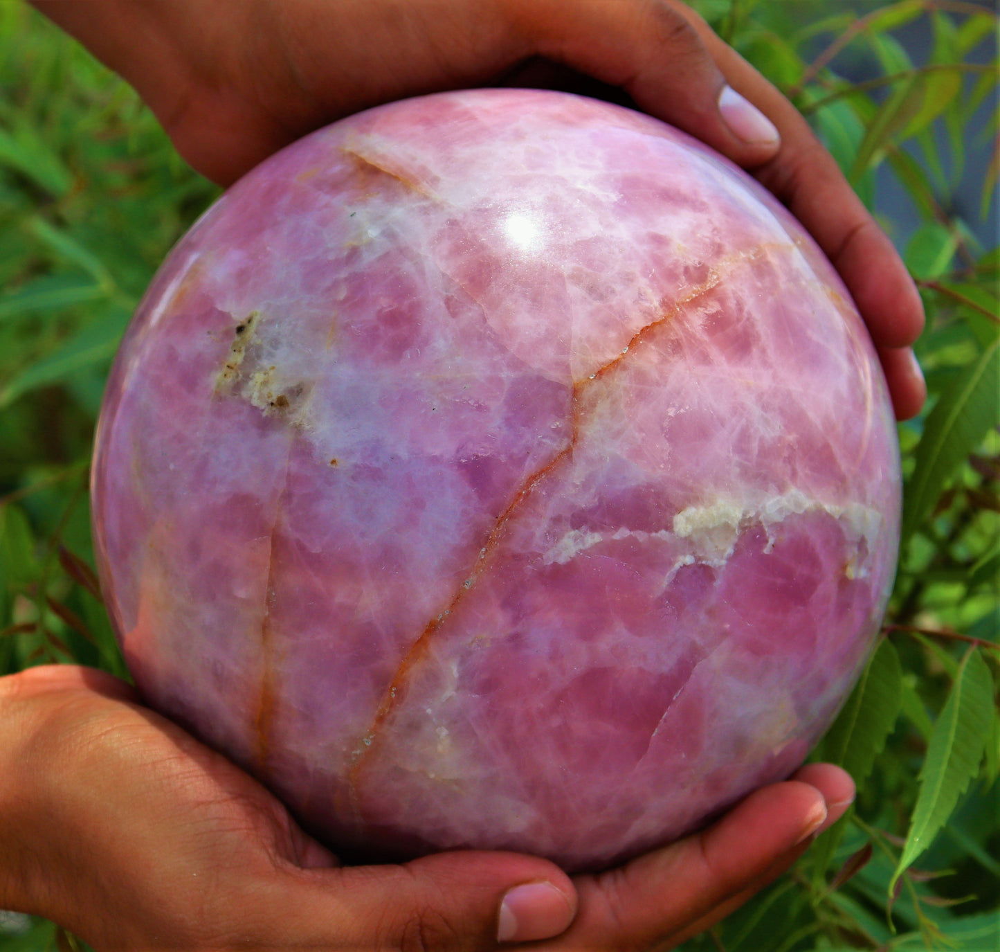 Giant Natural Rose Quartz Crystal Ball, 6.3 Inch Diameter, 5.6 Kg Weight, for Healing, Meditation and Spiritual Purpose