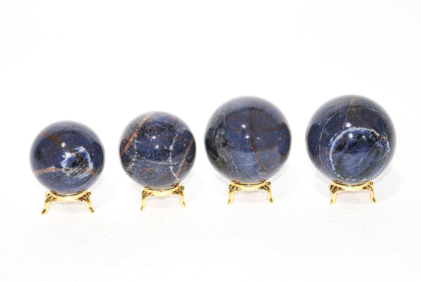 Sodalite Sphere Quartz Healing Ball with Golden Stand