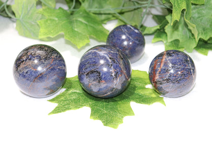 Sodalite Sphere Quartz Healing Ball with Golden Stand