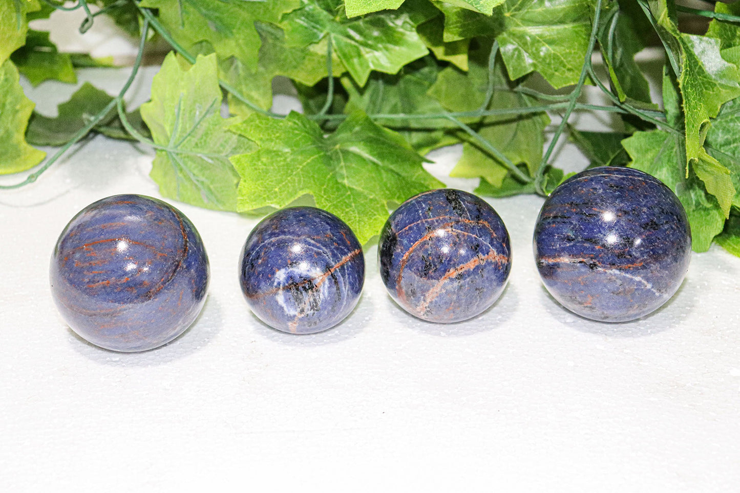 Sodalite Sphere Quartz Healing Ball with Golden Stand