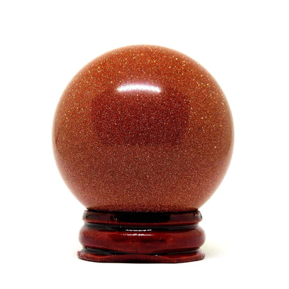 Reiki Healing Red Goldstone Gemstone Sphere Ball