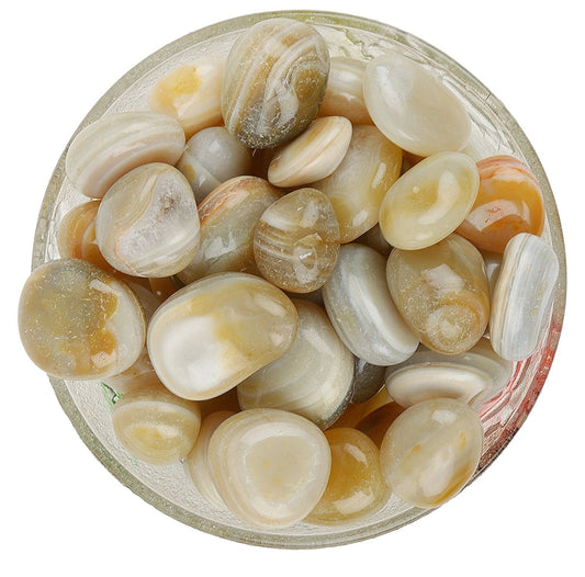 White Banded Agate Tumbled|100GR |5-6Pc| |2.5-3 cm|Healing Tumbled Stones