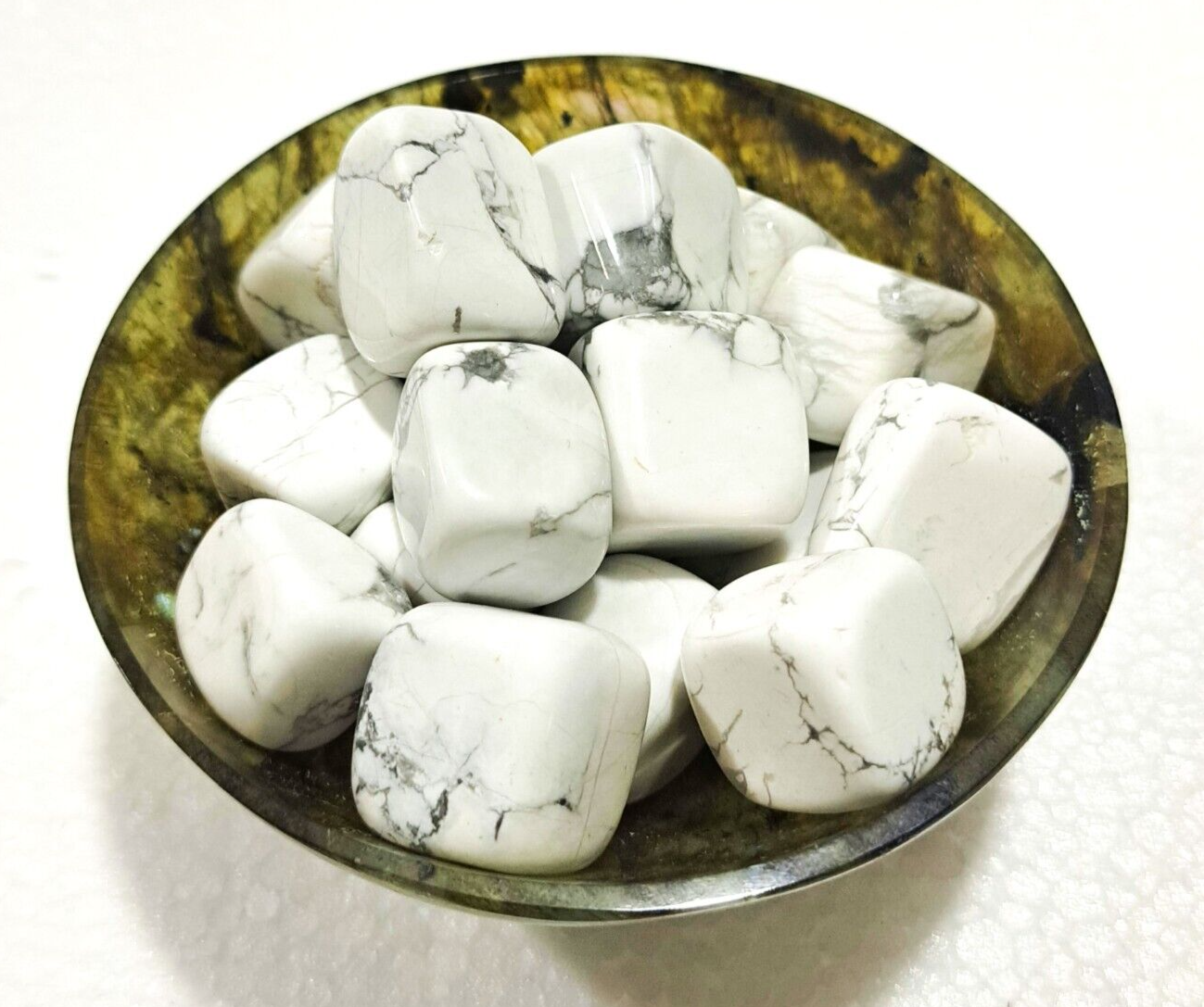 Howlite Tumbled|100GR |5-6Pc| |2.5-3 cm|Healing Tumbled Stones