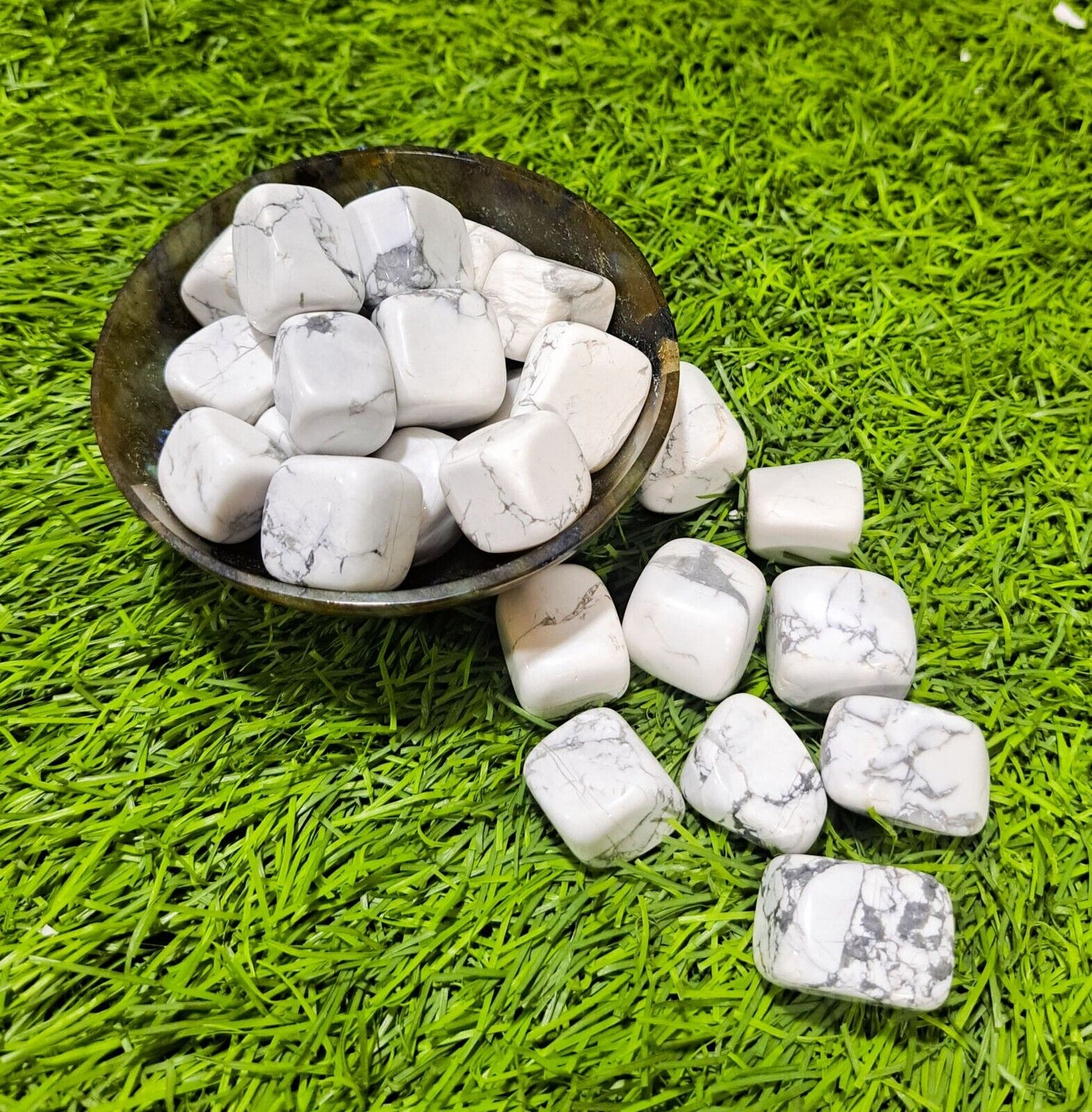 Howlite Tumbled|100GR |5-6Pc| |2.5-3 cm|Healing Tumbled Stones