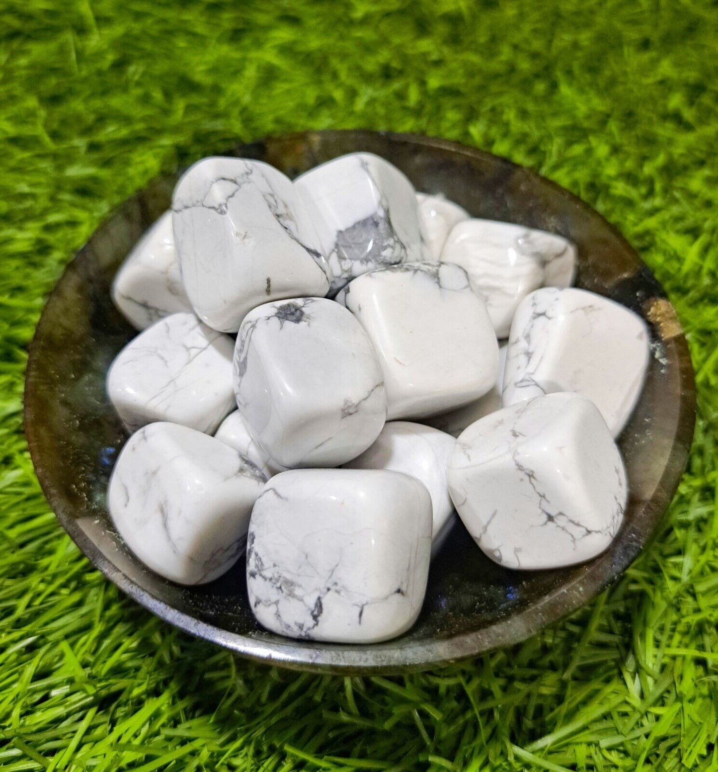 Howlite Tumbled|100GR |5-6Pc| |2.5-3 cm|Healing Tumbled Stones