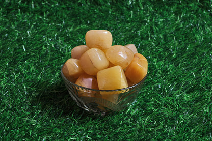 Orange Calcite Tumbled|100GR |5-6Pc| |2.5-3 cm|Healing Tumbled Stones