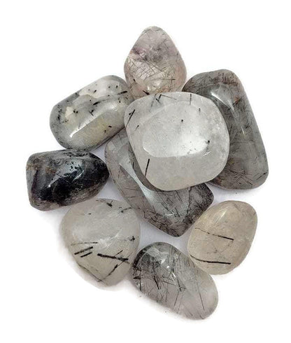 Tourmalated Tumbled|100GR |5-6Pc| |2.5-3 cm|Healing Tumbled Stones