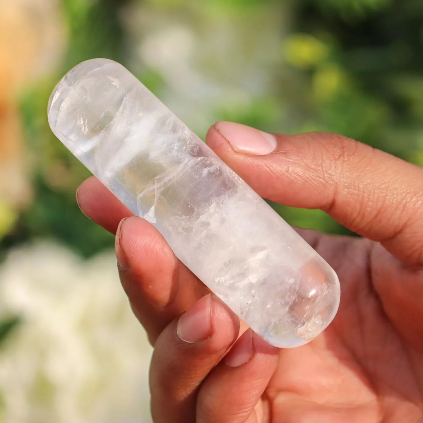 Natural Clear Quartz Crystal Wand Personality Quartz Massage Stick Gemstone